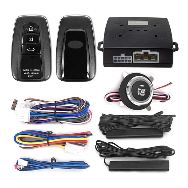 Keyless Start Engine Remote Control Central Lock PKE System Entry Car Alarm With Autostart Button Start Automation Sensor Unlock