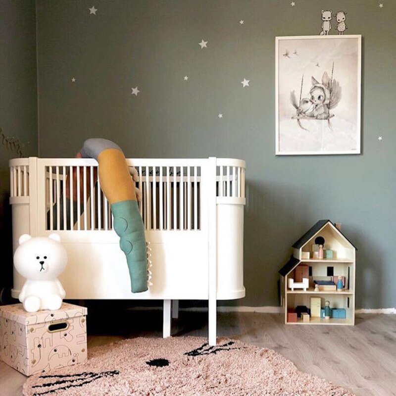 185Cm Baby Bed Bumper Voor Pasgeboren Zacht Kussen Leuke Krokodil Speelgoed Babykamer Decoratie Ins Stijl Beddengoed Set Fotografie decor: colorful