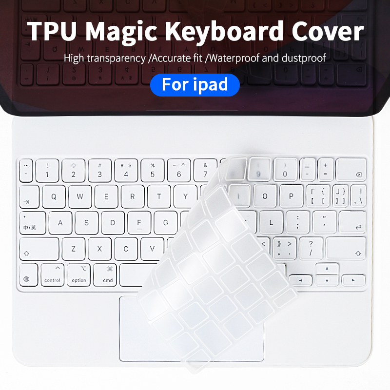 Magische Tastaturhaut für iPad Pro6 12,9 11 Zoll Schutzabdeckungsfolie für iPad Air 4 5. US TPU Stummschaltung wasserdicht weiß