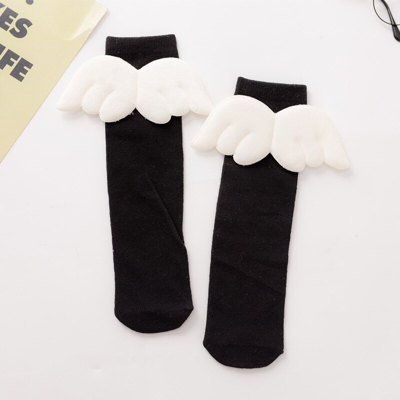 Baby Meisjes Kniekousen Angel Wing Zomer Herfst Katoenen Sokken Effen Snoep Kleur Kids Peuter Korte Sokken Voor Kinderen: B