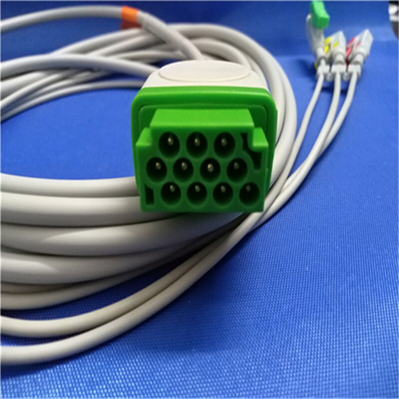 Dependable performance One-piece 3 Lead ECG Cable IEC clip