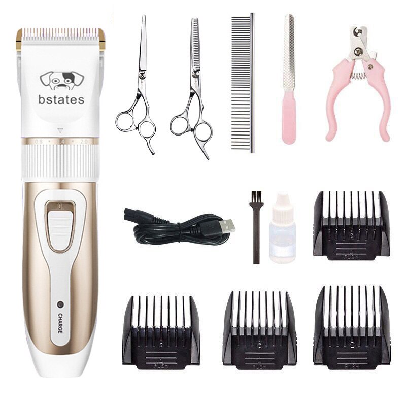 Clipper For Dog Clippers Dogs Grooming Clipper Kit USB Rechargeable Low-Noise Pets Hair Trimmer Display Battery: Set meal A01