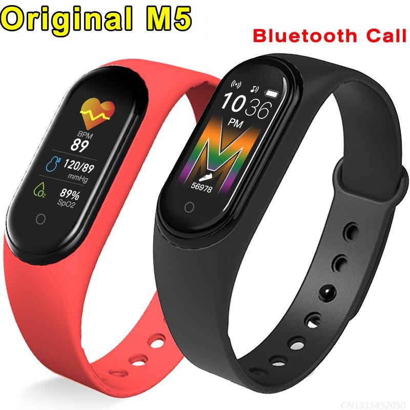 Originele M5 Smart Horloge Bluetooth Telefoontje Hartslag Bloeddrukmeter Muziek Camera Waterdichte Smart Armband Vs M3 M4