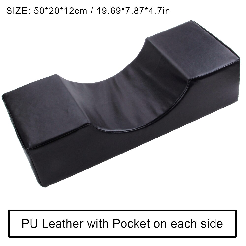 Memory Foam Lash Pillow Shelf Set Soft Grafting For Eyelash Extension Pillow Ergonomic Acrylic Neck Support Makeup: Black PU Pillow