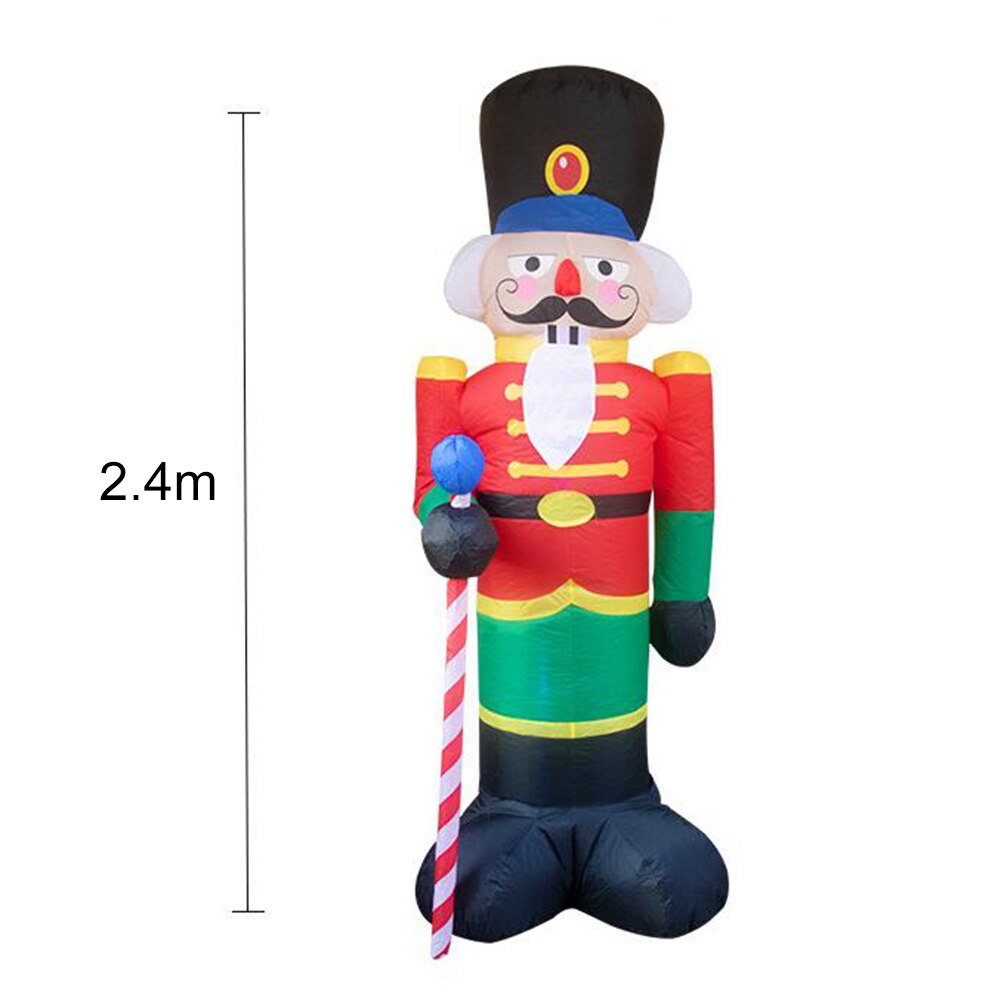 2.4m EU/US Christmas Inflatable Soldier Dog Airblown Inflatable Xmas Yard Outdoor Decor for Family Gatherings Office Entrance