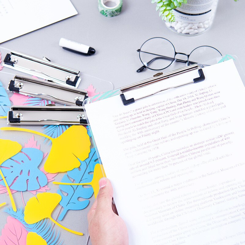 Acryl Klembord Transparante Board Clip A4 Papier Pad Backing Schrijven Map Filing Opslag Document Klem Kantoorbenodigdheden