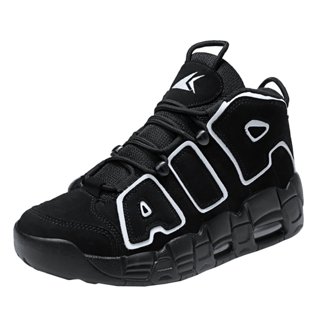 Zapatos clásicos transpirables para hombre, zapatillas informales cómodas con cordones y cojín de aire, para caminar al aire libre: Black / 7.5