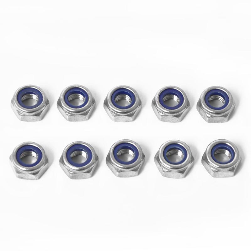 60pcs 304 Stainless Steel Hexagon Lock Nuts Nylon Insert Self Locking Nuts