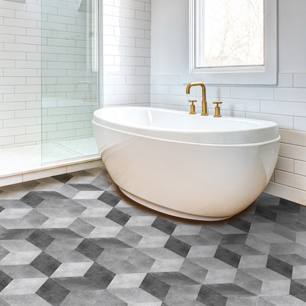 Funlife®Autocollant de carrelage hexagonal Grunge en PVC, autocollant mural auto-adhésif de cuisine, facile à nettoyer, bricolage