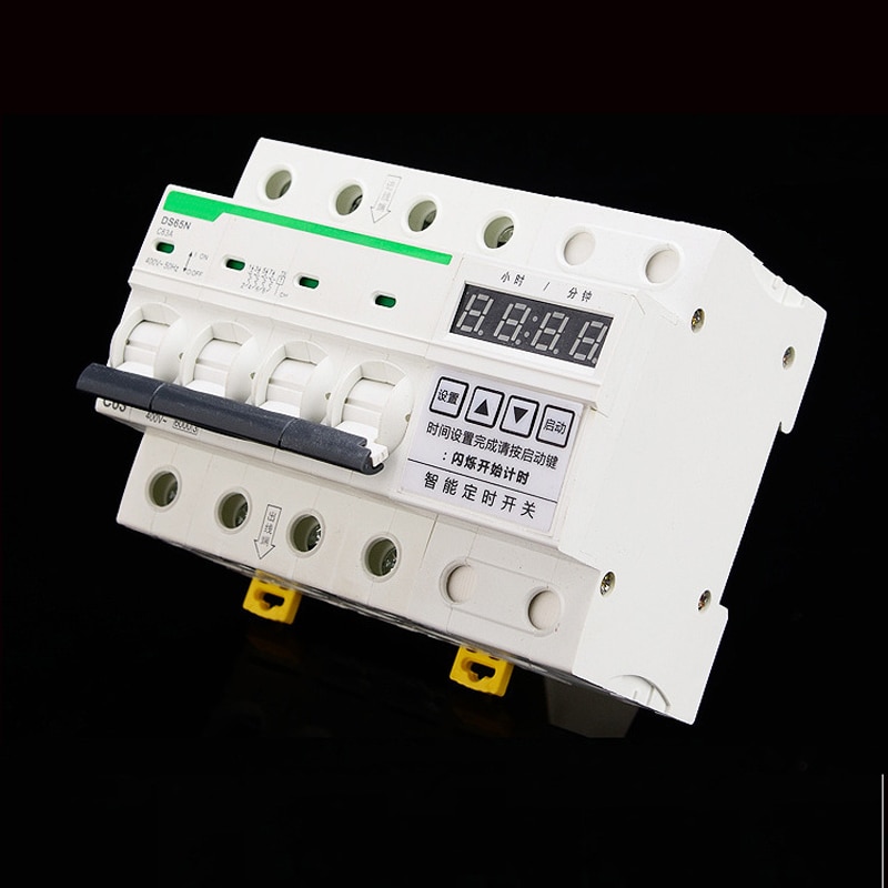 digital intelligent 3 phase 4 wire cutdown timer 32A/ 63A 15000-35000W load circuit breaker with timer 00:01-99:00 hours