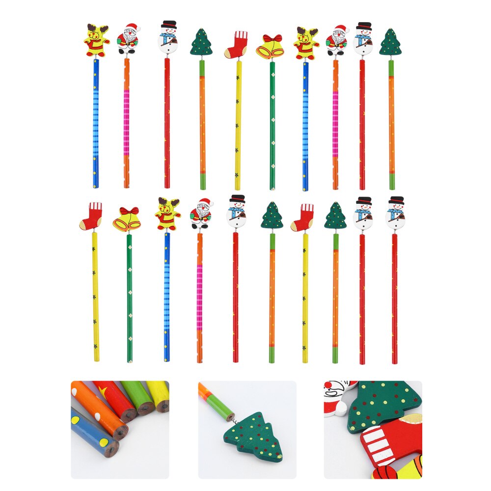 20Pcs Christmas Series Pencils Lovely Pencils Students Pencils Stationeries