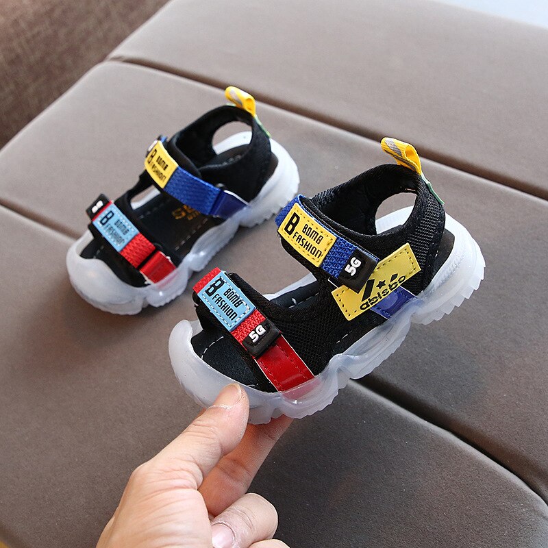 Größe 22-31 Mädchen Weichen Boden Baotou Sandalen Baby Atmungsaktive Haken Schleife Schuhe Kinder Anti-rutschig Schuhe Jungen casual Sandalen