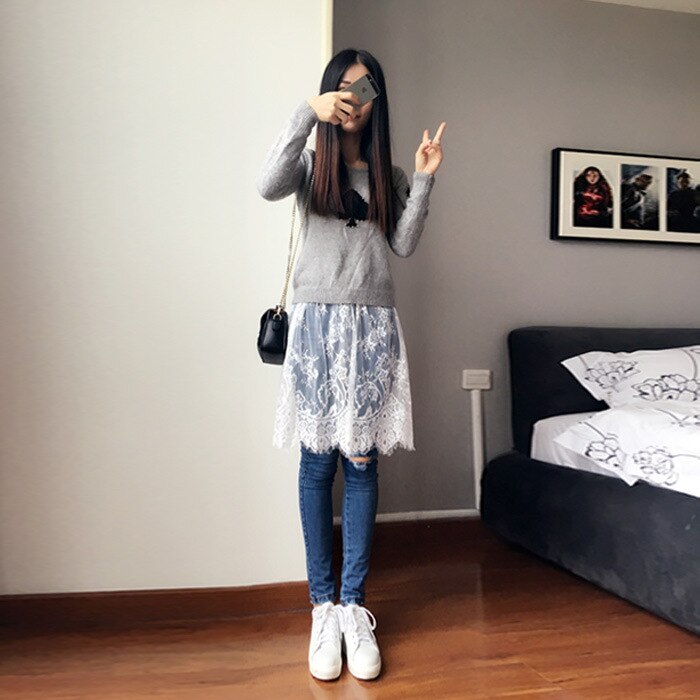 women lady's Lace slim Half Slips body slip mini slips Underskirt tulle pleated womens style