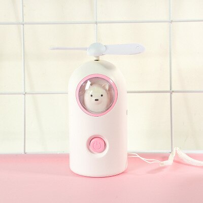 night light Unicorn fan mini fan Mini Summer electric fan cartoon cute girl Mini Fan portable USB charging fan: Bear cub 004