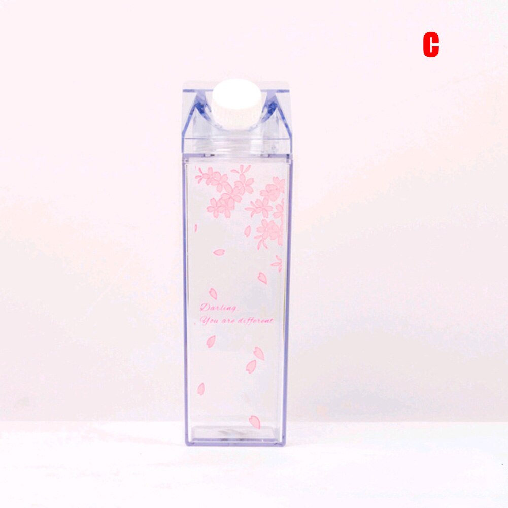 Plastik klar mælkekarton vandflaske gennemsigtig mælkekasse juice vandkop til piger  hg99: C