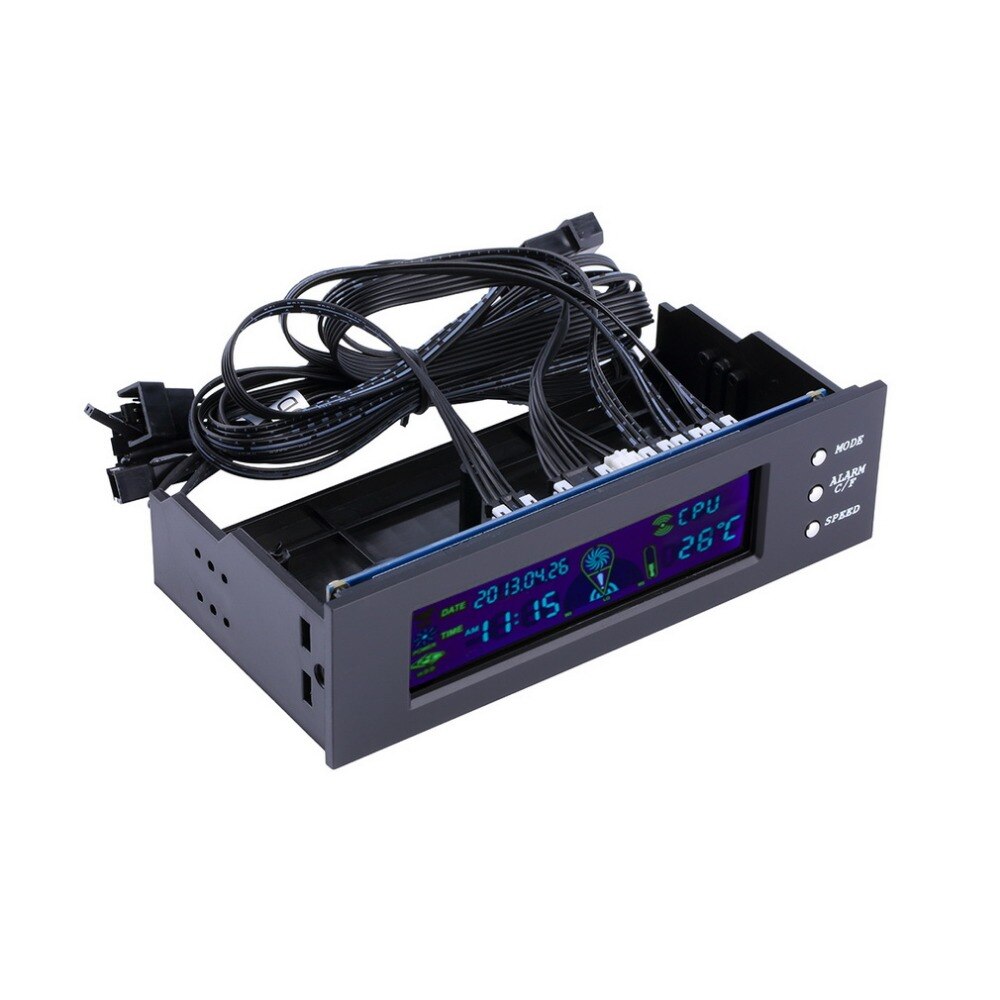LCD Panel CPU Fan Speed Controller Temperature Display 5.25 inch PC Fan Speed Controller