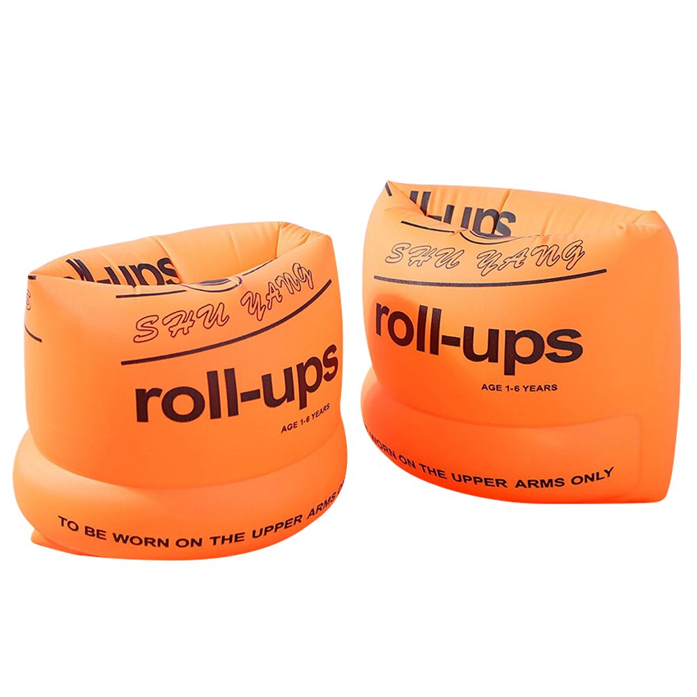 2pcs Adult Children Swimming Arm Rings Inflatable Pool Float Circle Sleeves Pool Buoys Armbands for Swim Trainers: Orange