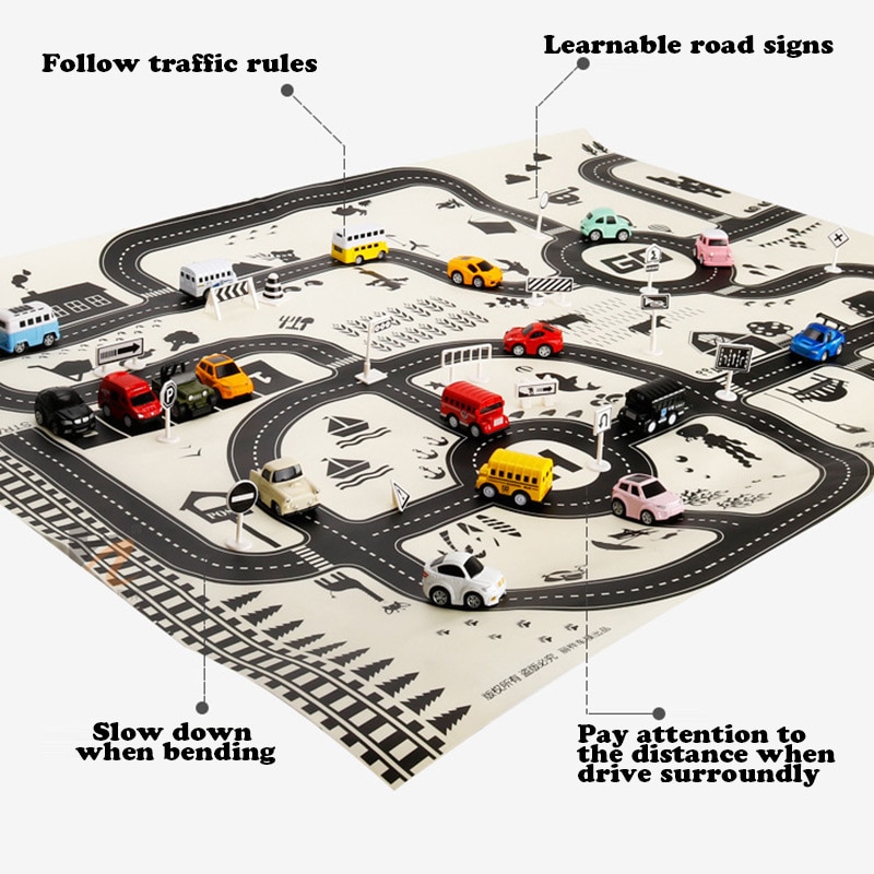 130*100cm tapetes de jogo do bebê crianças macio rastejando tapetes pista do carro padrão puzzles aprendizagem brinquedo estilo nórdico decoração quarto piso tapete