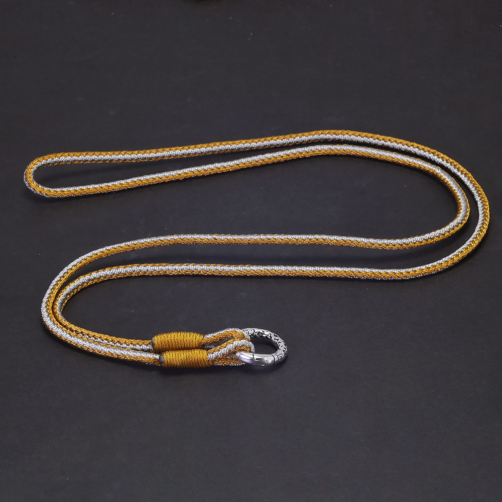 3mm geflochtene Baumwoll schnur Kette Männer Frauen 925 Sterling Silber Verschluss hohle runde Seil Halskette Schmuck Zubehör: verrotten / 60cm