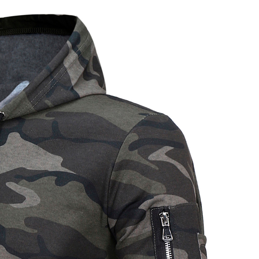 Cool sudaderas con capucha sudadera para hombre Casual de manga larga Sudadera con capucha Camouflage Tops chaqueta abrigo prendas de vestir толстовка мужская @ 40