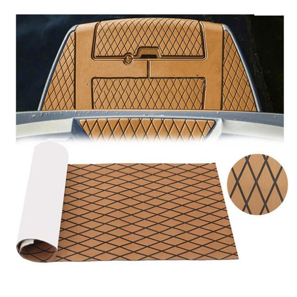 Deluxe 75 Inch x 13 Inch Marine Flooring Faux Teak EVA Foam Boat Decking Sheet Shockproof