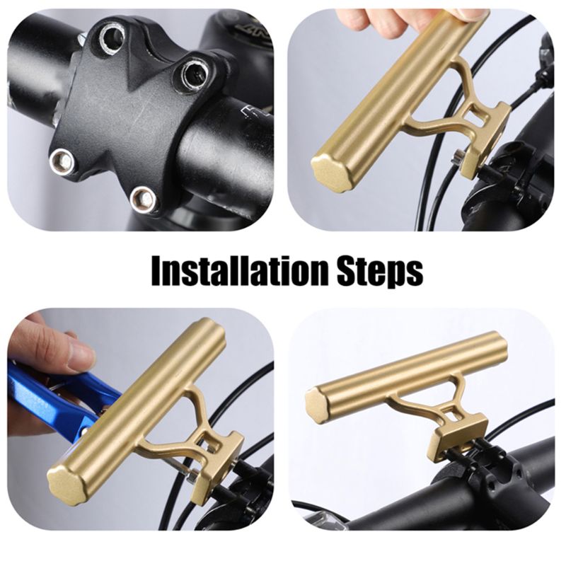 Bike Handlebar Extender Aluminum Bicycle Stem Tube Extension Mount Bracket Stand 77UF