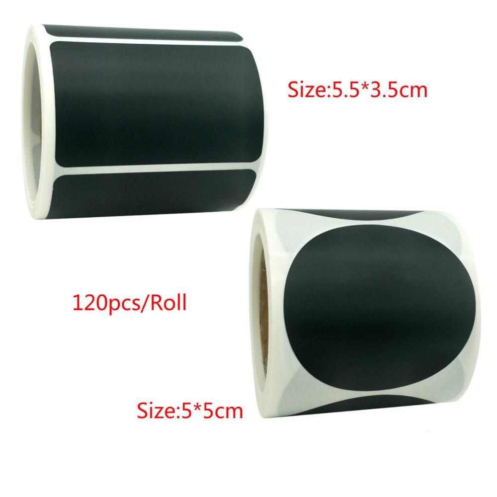 120pcs Black Blank Roll Stickers DIY Removable Writing Blackboard Sticker Label Household Kitchen Products Self Adhesive Tag