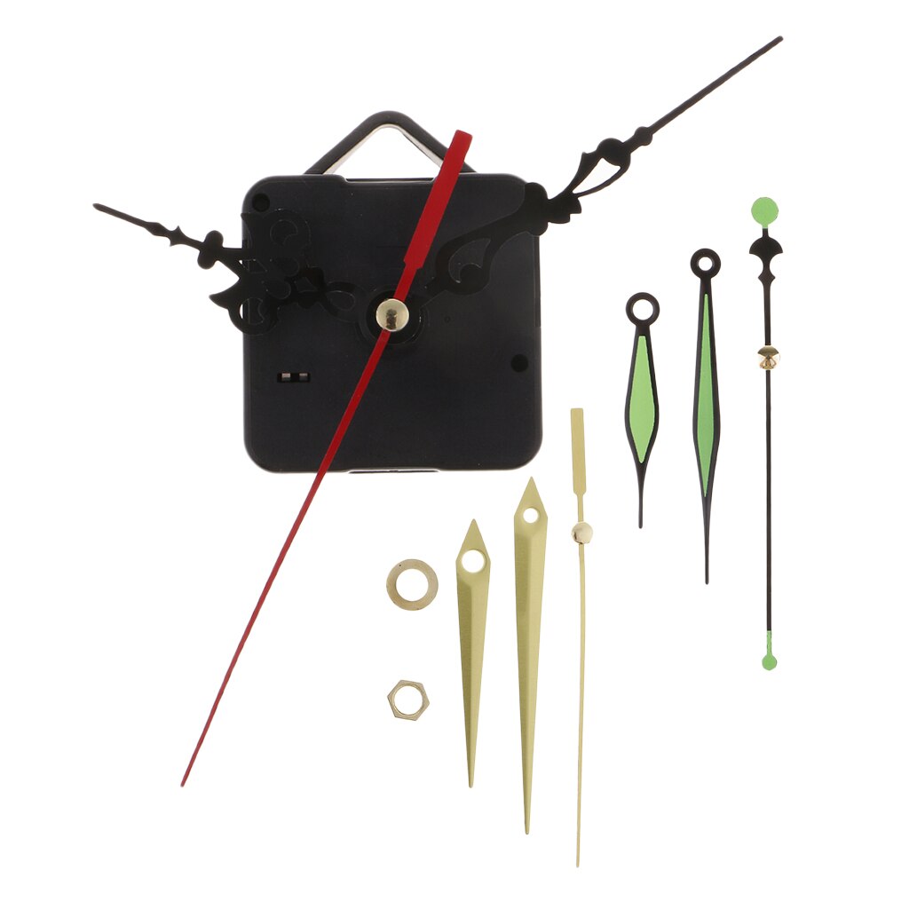 DIY Clock Mechanism Classic Hanging Black Quartz Watch Wall Clock Movement Mechanism Parts Repair Replacement - Assorted Hands