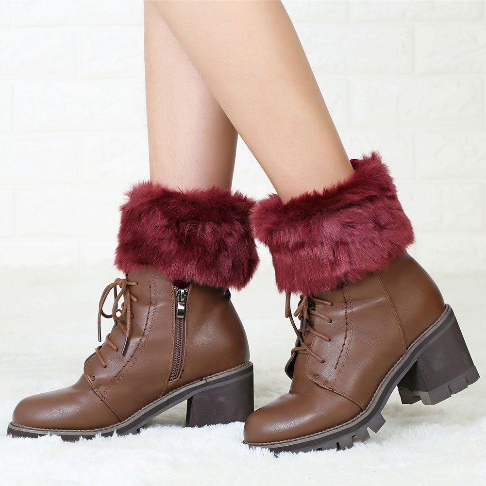 Frauen Feste Stiefel Socken Winter draussen Zubehör Gestrickte Deckel Erwachsene Weichem Bein Wärmer Knöchel fußlos Hülse