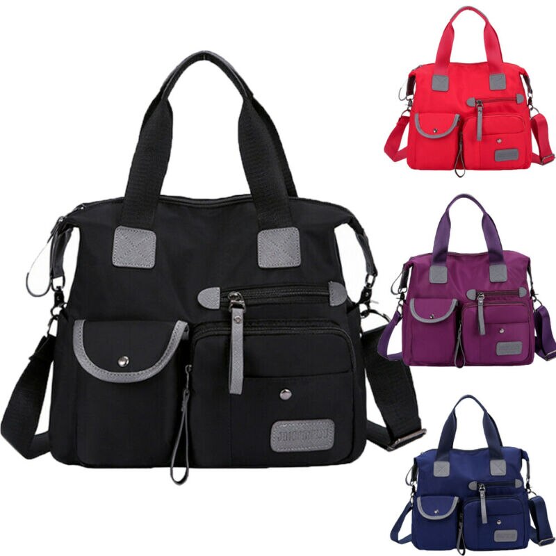 Women Large Capacity Nylon Shoulder Bag Messenger Waterproof Crossbody Bag Nylon Shoulder Bag Large Capacity Crossbody Bag