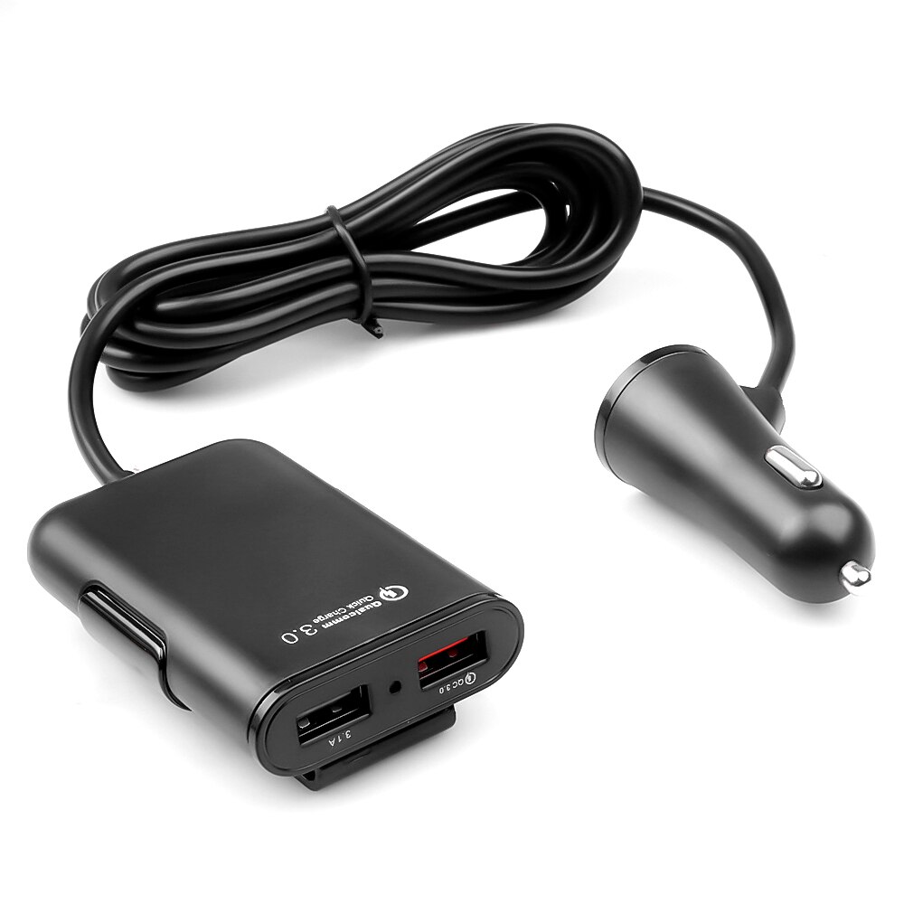 4 Port Usb QC3.0 Snelle Autolader Uitbreiding Usb Hub Universele Telefoon Pad Tablet Power Adapter Voor Voor-en Achterbank passagiers: Default Title