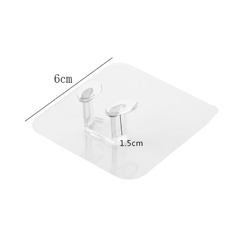 6Pcs Multifunction Power Plug Hook Transparent Wall Hooks Self-adhesive Traceless Power Plug Socket Holder Kitchen Accessories