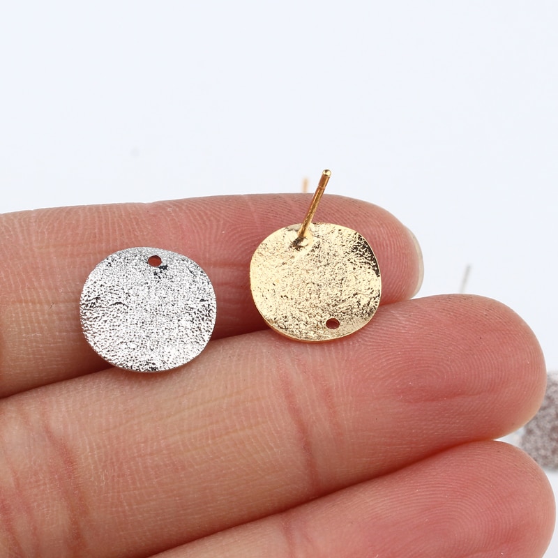 10 stücke 12mm Gold Unregelmäßigen Kreis Ohrring Basis Erkenntnisse Zina Legierung Ohrringe Machen Zubehör Eardrop DIY Schmuck Machen AC211