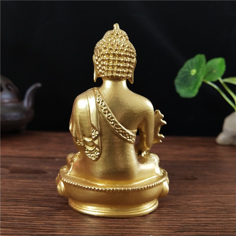 Goldn – Statue de bouddha médecine, avec collier, ornement en résine Feng Shui, Sculpture de bouddha porte-bonheur, décoration de jardin, maison, bureau,