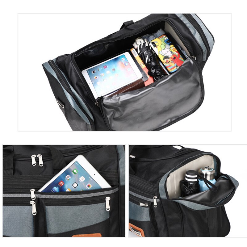 Mode Nylon Mannen Reistas Cubic Waterdichte Weekend Bag Multipocket Carry Bagage Tassen