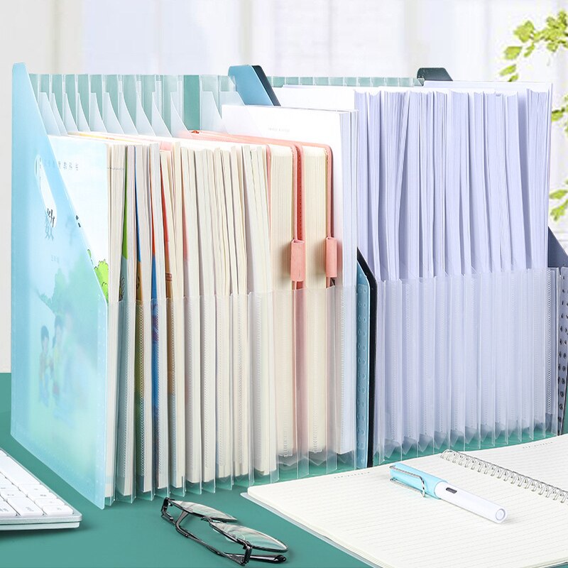 Multi-layer Folders Accordion File Holder Document Pockets Organizer Test Paper Pockets With Index Post