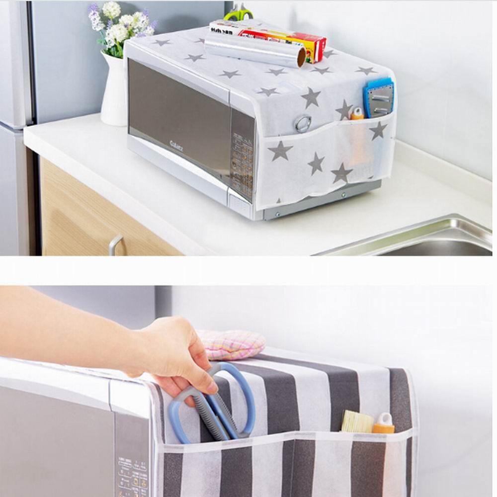 Cubierta antipolvo para microondas, resistente al agua, mascarilla para horno microondas con doble bolsa de almacenamiento para cocina, accesorios 15