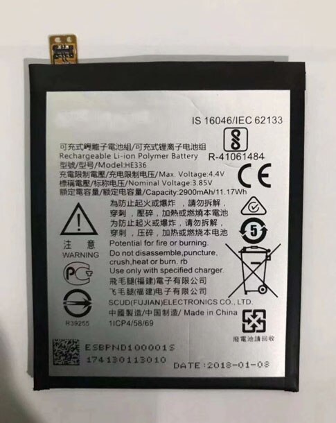 Original HE336 2900mAh Battery For Nokia 5 Dual SIM 5 Premium Edition Dual SIM, HMD Heart, Nokia 5, TA-1044
