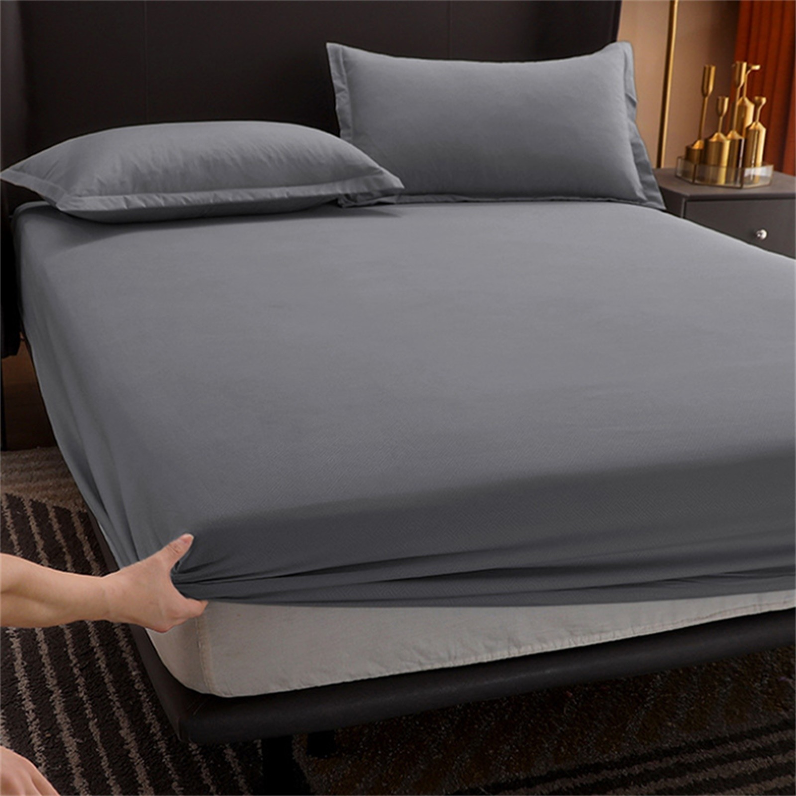 Fitted Sheet 100% Polyester Absorbent Bedding Quick Drying Bed Sheets 4 Corners With Elastic Band Sheet Sheets Mattress Cover