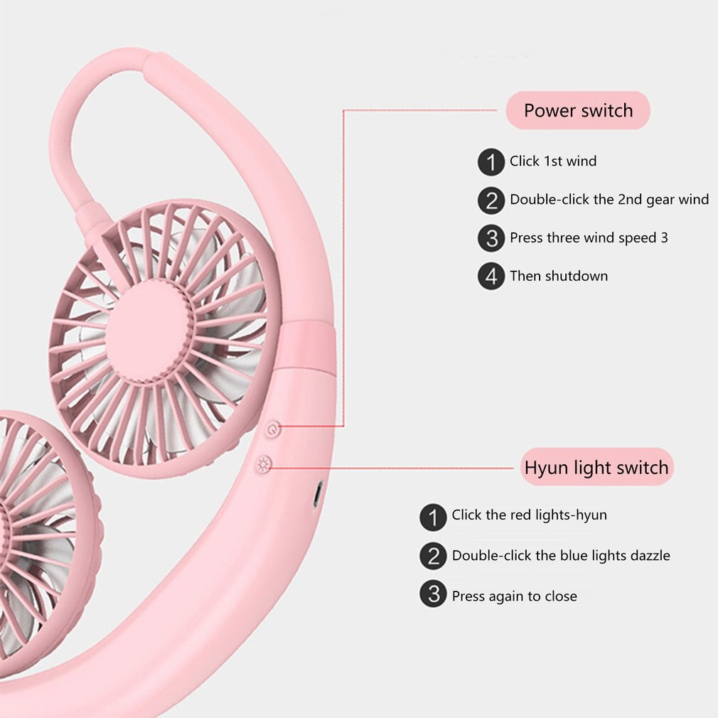 Sport ventilateur cou anneau suspendus cou paresseux aromathérapie lanterne en plein air Mini Portable pratique ventilateurs durables