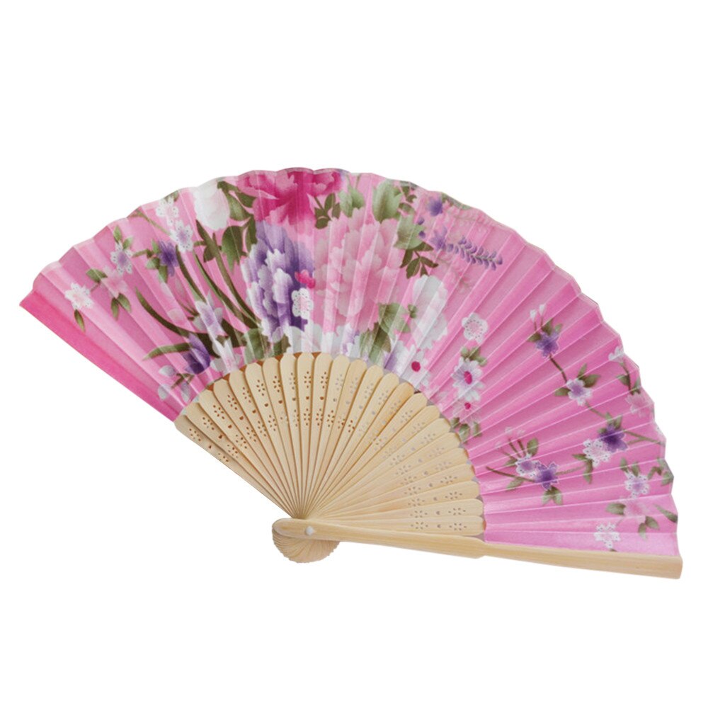 Sommer fan vintage bambus sammenleggbar håndholdt blomstervifte kinesisk dansefest lomme bryllup fargerik wachlarz reczny yl: E