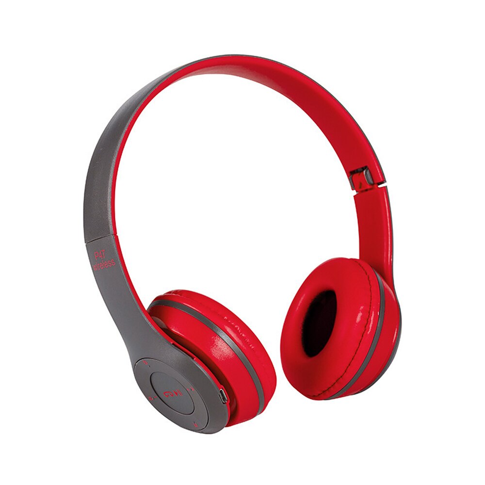 Hoofdtelefoon Draadloze Bluetooth Hoofdtelefoon Game Opvouwbare Hoofdtelefoon Voor Kleurrijke Bt 5.0 Headset Schoonheid Bluetooth Hoofdtelefoon: Rood