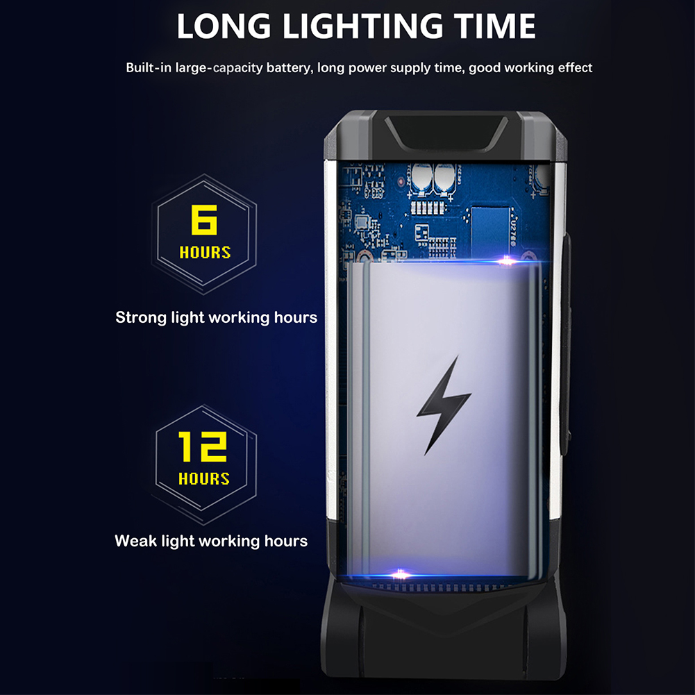 Portable XPE+COB LED Flashlight USB Rechargeable Torch Work Light Foldable Emergency Camping Lamp Waterproof With Magnet Hook