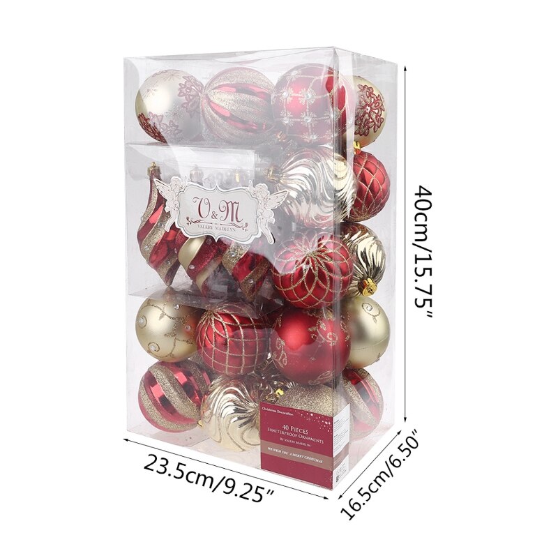 31 stuks kerstballen, onbreekbaar, hangende kerstboomversieringen, huwelijksdecoratie  d08f