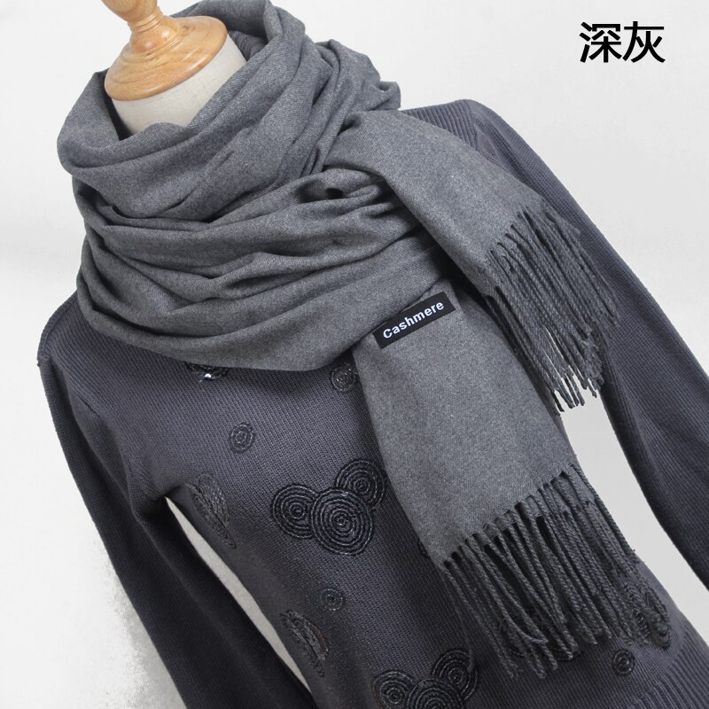 Skjerf pashmina cashmere skjerf wrap sjal vinterskjerf dameskjerf dusk langt teppe cachecol  yr001: Yr001 mørkegrå