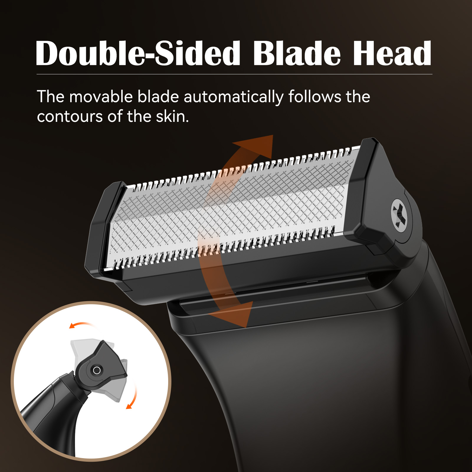 MAXGROOM 3In1 Body Hair Tirmmer voor mannen Dubbelzijdig mes IPX6 Waterdicht Baardscheermes Schaam Liestrimmer Nat/Droog Elektrisch scheerapparaat