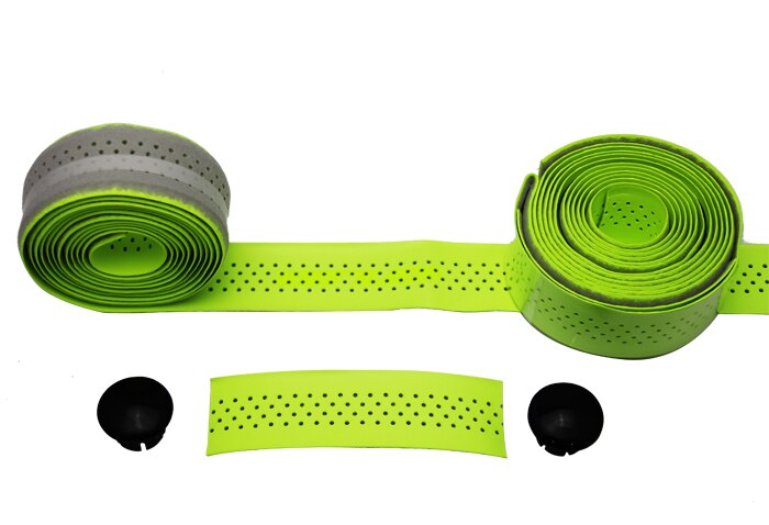 Cinta para manillar de bicicleta, novedad, cinturón con asa colorida de para ciclismo, cinta para manillar con tapón, 1 par: green