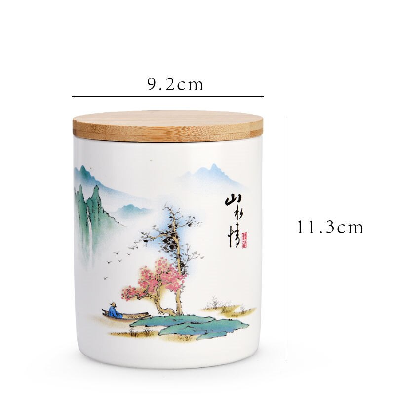 24 kleuren chinese inkt stijl theedoos met deksel groene thee opslagblikken snoeppot kantoor thuis koffie container doos porselein: Shanshuiqing