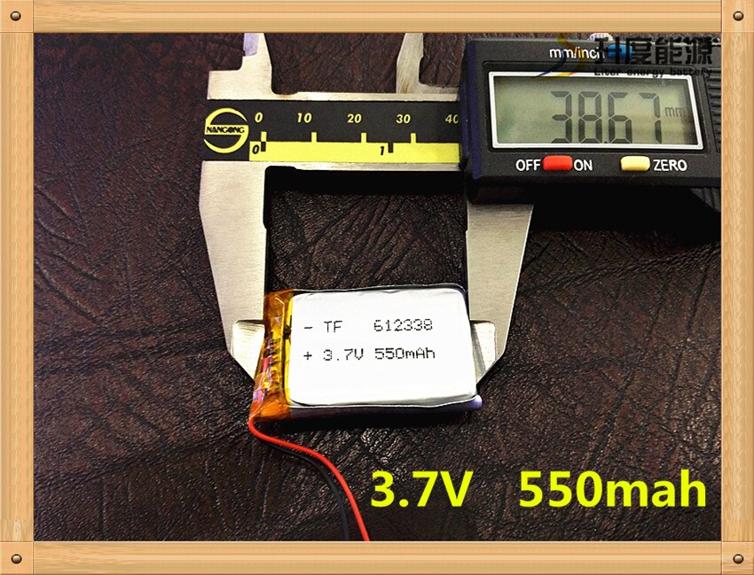 Kleine kapazität nachladbare li-ion batterien 3,7 v 550mah 612338 für spielzeug LJ