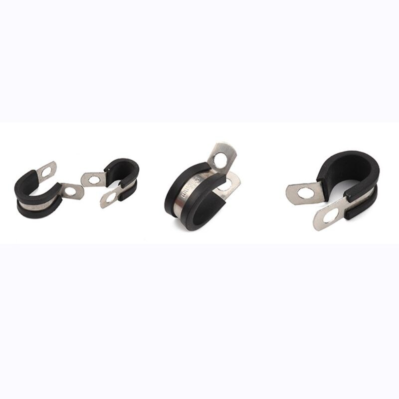 Cable Clamp Assortment Kit 44 Pieces 304 Stainless Steel Rubber Cushion Insulate